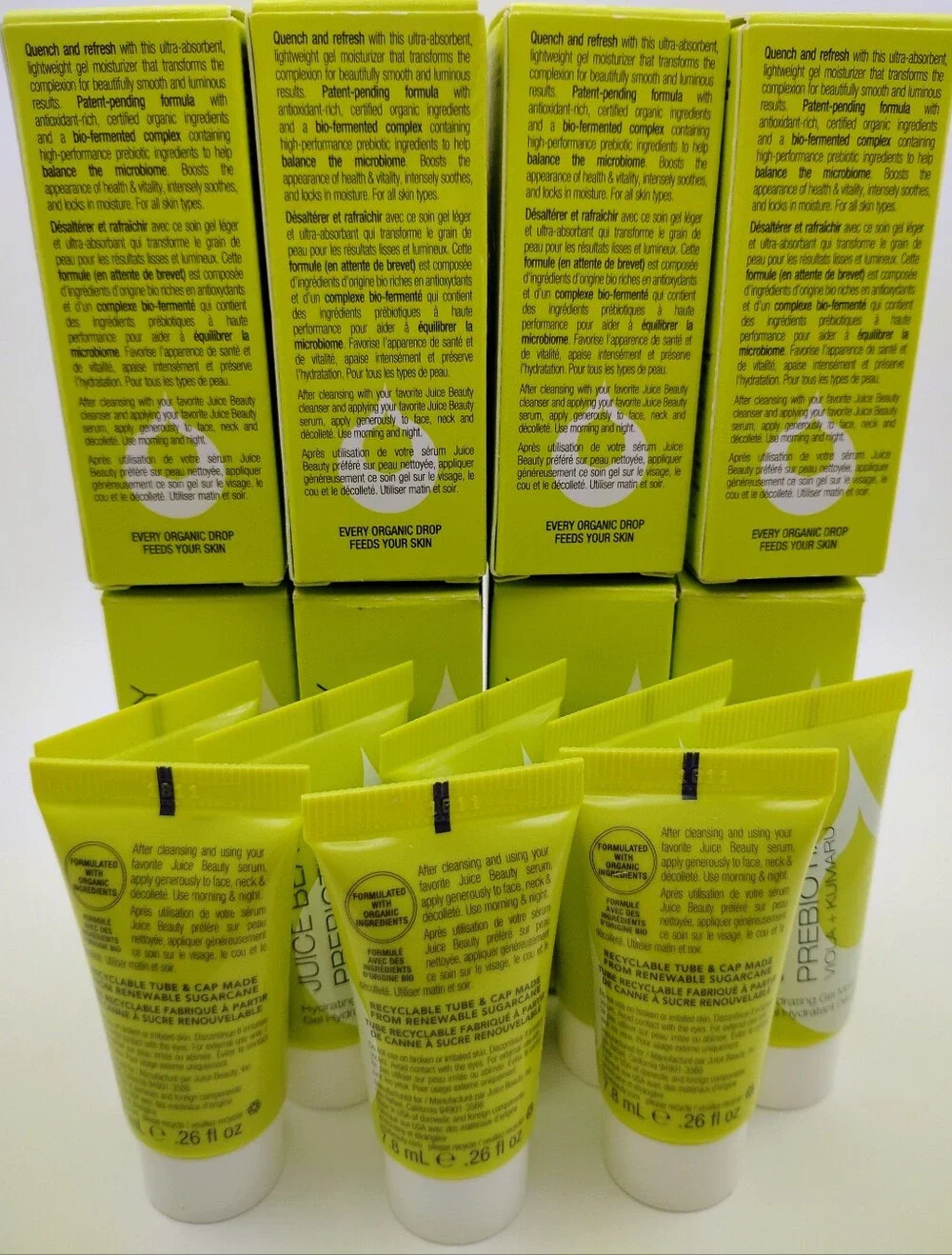 X8 Juice Beauty Prebiotix Viola + Kumaru Hydrating Gel 7.8ML Each